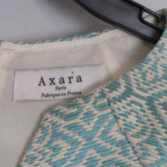 Axara Paris Mint Ivory Jacquard V-Neckline Shift - Picture 4 of 9